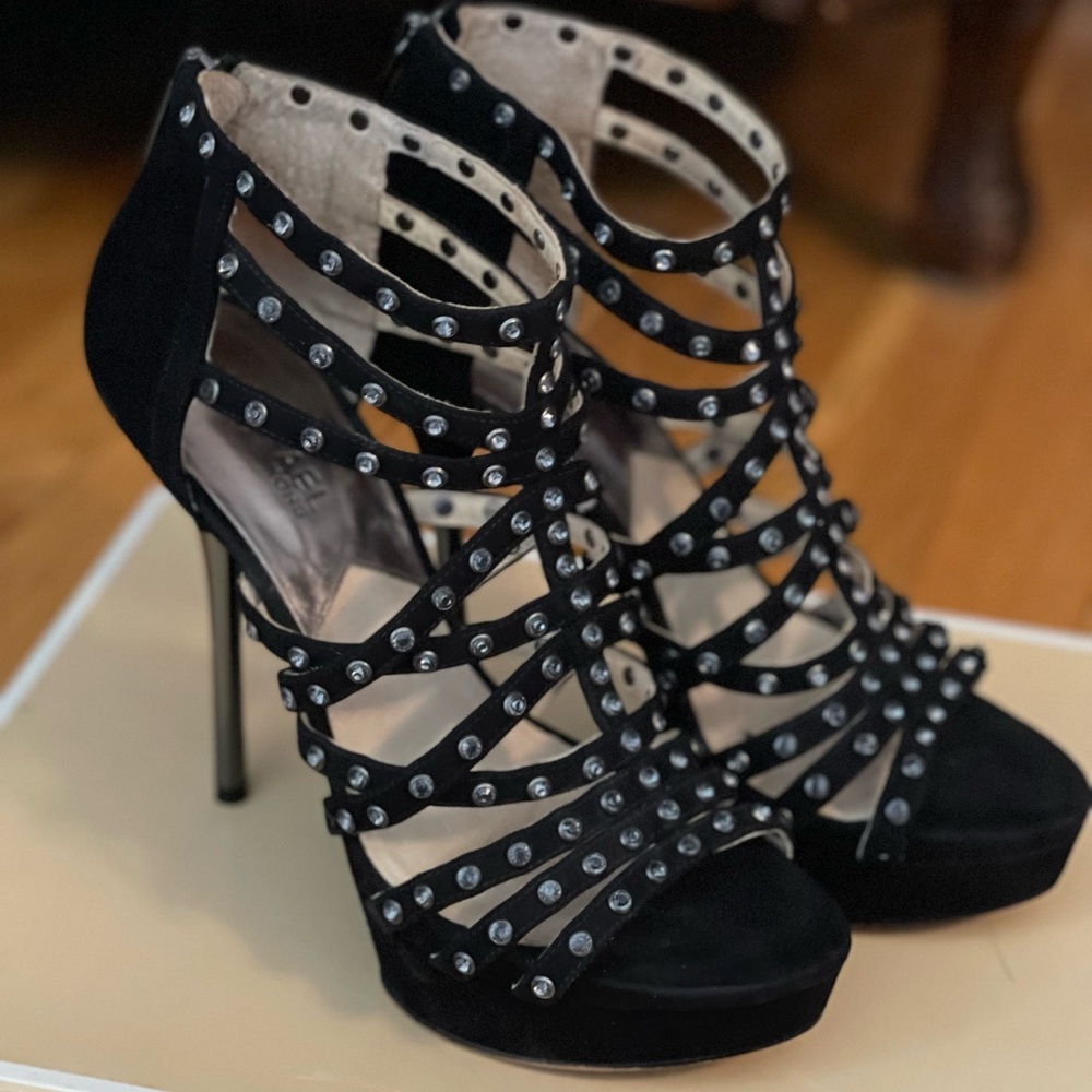 Michael Kors - Anya Black Studded High Heel Sandals
